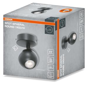Osram - Точково осветително тяло SPOT SPHERAL 1xGU10/6W/230V черно