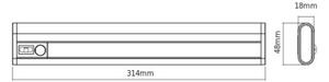 Osram - LED осветление за под шкаф с сензор LINEARLED LED/2,9W/9V 6xAA 31,4 cm бяло