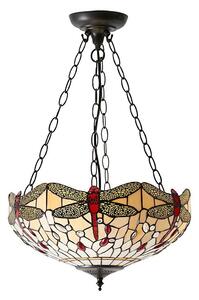 Endon 70759 - Полилей на верига Tiffany DRAGONFLY 3xE27/60W/230V Ø 41 см