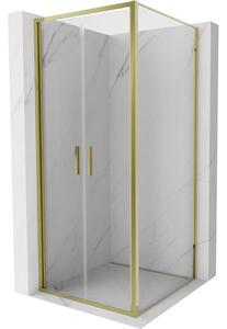 Mexen Exo душ кабина отваряема 90 x 90 см, прозрачна, златиста - 814-090-090-50-00