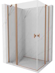 Mexen Mist Duo душ кабина с двупосочно отваряща се врата 110 x 80 см, прозрачна, четкана мед - 8A4-110-080-65-00