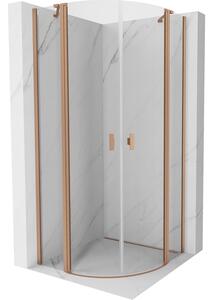 Mexen Mist душ кабина полукръгла открехната 80 x 80 см, прозрачна, матирана мед - 8A32-080-080-65-00