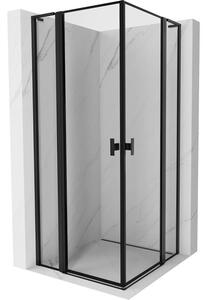 Mexen Mist L Duo душ кабина с шарнирно отварящи се врати 90 x 90 см, черна рамка, черна - 8A4L-090L-090P-70-70