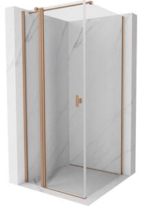 Mexen Mist T сгъваема душ кабина 90 x 90 см, прозрачна, с четкано медно покритие - 8A4T-090-090-65-00