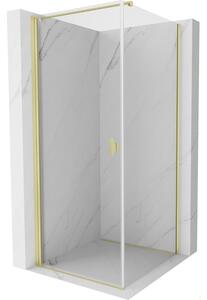 Mexen Mist-B ъглова душ кабина 90 x 90 см, прозрачна, златисто четкана - 8A2T-090-090-55-00