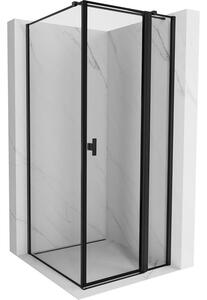 Mexen Mist T душ кабина с врата, отваряща се надясно, 80 x 80 см, черна рамка, черна - 8A4T-080-080-70-70-P