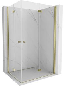 Mexen Mist-F Duo сгъваем душ кабина дясна 70 x 90 см, прозрачен, златен мат - 8A6-070L-090P-55-00