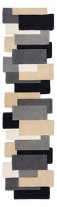 Сива вълнена пътека 60x230 cm Collage – Flair Rugs