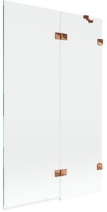 Mexen Lunar душ параван 2-крилен десен 110 x 150 cm, прозрачен, розово злато - 897-110-100-60-00-P