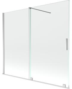 Mexen Velar параван за вана, 2-крилен плъзгащ се 180 x 150 cm, прозрачен, хром - 896-180-000-01-01