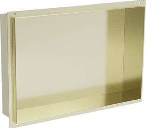 Mexen X-Wall-NR вградена полица без ръб 45 x 30 см, златиста четкана - 1951453010