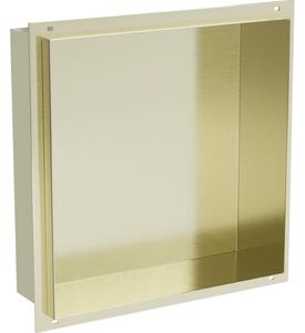 Mexen X-Wall-NR вградена полица без фланец 30 x 30 см, златна четкана - 1951303010