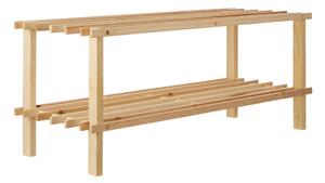 Стойка за обувки от масивна ела в светло естествен цвят 74x30x27 cm Parker – Premier Housewares