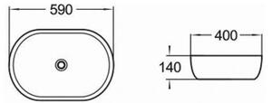Mexen Aleta мивка върху плот 59 x 40 см, синя - 22035966