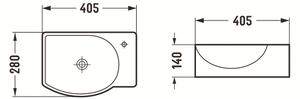 Mexen Mista лява мивка над плот 40 x 28 см, черна мат - 22174085L