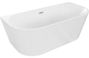 Mexen Oval самостоятелно стояща вана до стената 140 x 75 см, бяла, хромиран