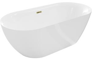Mexen Roxy свободно стояща вана 170 x 80 см, бяла, златен преливник - 51201708000-50