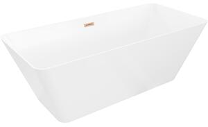 Mexen Velo Slim свободностояща вана 170 x 75 см, бяла, преливна четкана мед - 52811707500-65