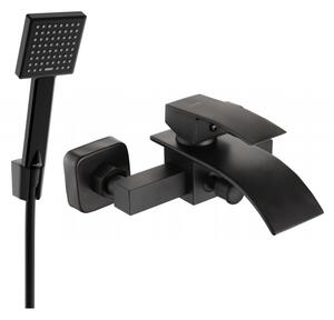 Mexen Aries R45 батерия за вана с душ комплект, черна - 74483R45-70