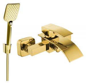 Mexen Aries R62 смесител за вана с душ комплект, златен - 74483R62-50
