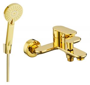 Mexen Milo R40 смесител за вана със душ комплект, златен - 7133R40-50