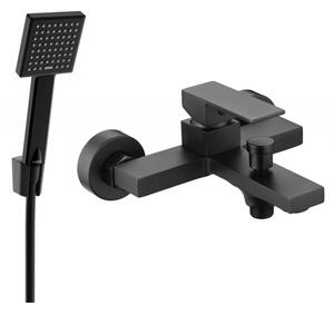 Mexen Uno R45 вана смесител с душ комплект, черен - 7143R45-70