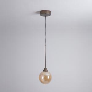 Searchlight LED висяща лампа OPUS Lux, 1-лампова, бронз, кехлибарено стъкло, CCT, Затъмняване, Бронзов / античен месинг, Дневна/трапезария, Стъкло