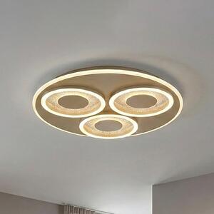 Searchlight LED таванна лампа Wreath Flush, пясъчен цвят, CCT, желязо, с възможност за, Затъмняване, Бежов, Дневна/трапезария, Метал, Модерен