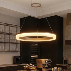 Searchlight LED висяща лампа Lumen Rings с 1 лампа, цвят пясък, CCT, желязо, възможност, Затъмняване, Бежов, Дневна/трапезария, Метал, Модерен