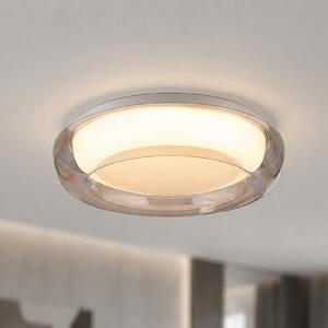 Searchlight LED таванна лампа Jude Flush, кехлибарено, Ø 30 см, CCT, Затъмняване, Кафяв / ръждив, Дневна/трапезария, Метал