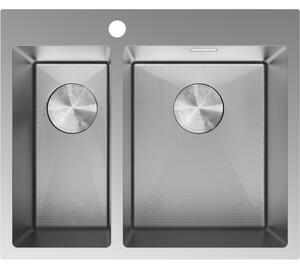 Mexen Flexo кухненска мивка от стомана с 1,5 отделения 610 x 510 mm, инокс HC - 6446611500-01HC