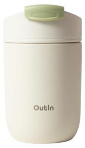 Термочаша Outin Travel Tumbler, 350 мл, Топло 6ч, Студено 12ч, Неръждаема стомана 316L, Двойни стени, Вакуумна изолация, Пясъчно бял