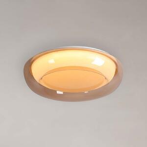 Searchlight LED таванна лампа Jude Flush, кехлибарено, Ø 40 см, CCT, Затъмняване, Кафяв / ръждив, Дневна/трапезария, Метал