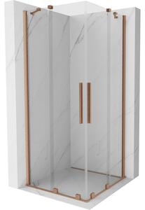 Mexen Velar Duo плъзгаща се душ кабина 90 x 90 см, прозрачна, четкана мед - 871-090-090-02-65