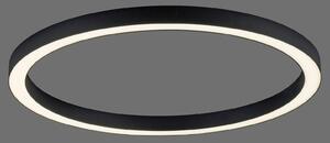 PURE LED таванска лампа Lines, Ø 70 cm, антрацит, CCT, дистанционно управление, Затъмняване, Черен, Дневна/трапезария, Метал, Модерен