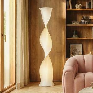 Lucande LED стояща лампа Novelle, бяла, CCT, височина 137 cm, Ø 29 Затъмняване, Бял, Дневна/трапезария, Пластмаса, Дизайн