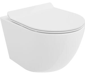 Mexen Lena Rimless Tornado тоалетна чиния с тънка седалка, дуропласт, бял блясък - 30224000T