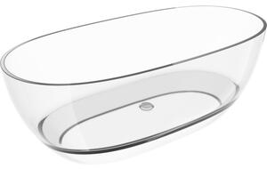 Mexen Pure прозрачна свободностояща вана 170 x 80 см, хромиран отвор - 58071708008