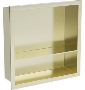 Mexen X-Wall-R нишева полица с яка и полица 30 x 30 см, златна четкована - 1950303010S