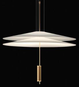 Vibia Flamingo - LED висяща лампа с 2 абажура, златна, Затъмняване, Злато / месинг, Дневна/трапезария, Метал, Дизайн