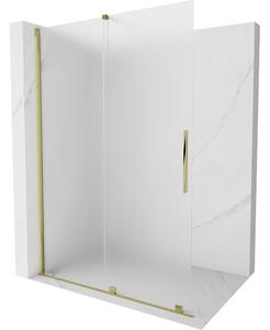 Mexen Velar плъзгаща се душ кабина Walk-in 130 x 200 cm, скреж 8 mm, златна - 871-130-000-33-50