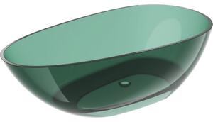 Mexen Glass teal свободностояща прозрачна вана 170 x 85 cm, хромиран капак - 58061708511