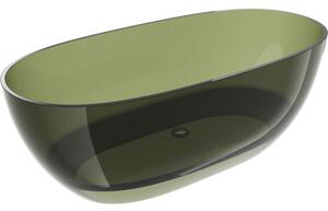 Mexen Pure маслинено-зелена свободно стояща прозрачна вана 170 x 80 см, хромиран клапан - 58071708001