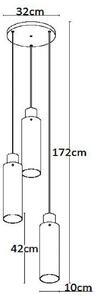 Висящо осветление Orlando, димно сиво, с три лампи
