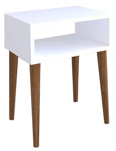 Нощно шкафче Ханк бяло - цвят орех 45x30x60см