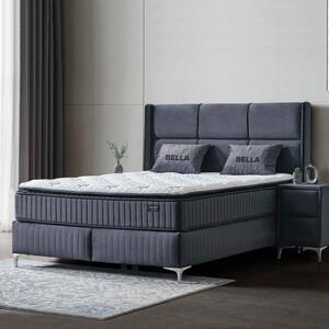Тапицирана спалня с матрак BELLA 160 x 200 (Графит 29)