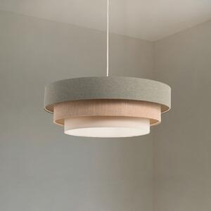 Maco Design Висящо осветително тяло Triniti, зелено/бежово/кремаво, Ø 60 cm, текстил, Затъмняване, Зелен, Дневна/трапезария, Плат / текстил