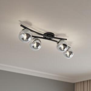 EMIBIG LIGHTING Лампа за таван Opus, дължина 84 см, димно сиво/черно, 4 светлини., Затъмняване, Черен, Дневна/трапезария, Метал, Модерен