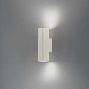SOLLUX LIGHTING Стенна лампа Carbon, бежова, височина 20 см, алуминий, 2 светлини., Затъмняване, Бежов, Дневна/трапезария, Алуминий, Модерен