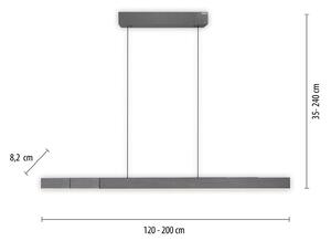 PURE LED висящо осветление Moto-Rise, сиво, алуминий, CCT